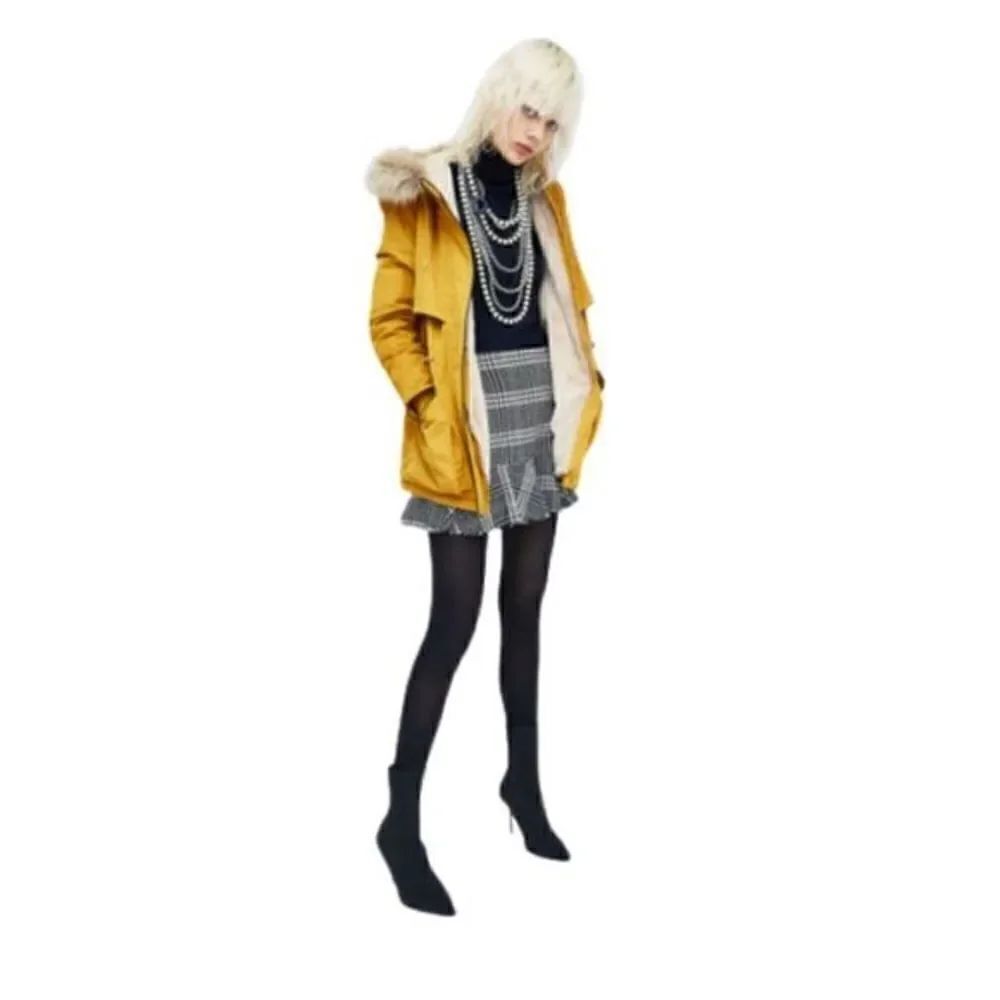 NWOT Zara Womens Water Resistant Mustard Yellow Parka Jacket - Picture 12 of 12